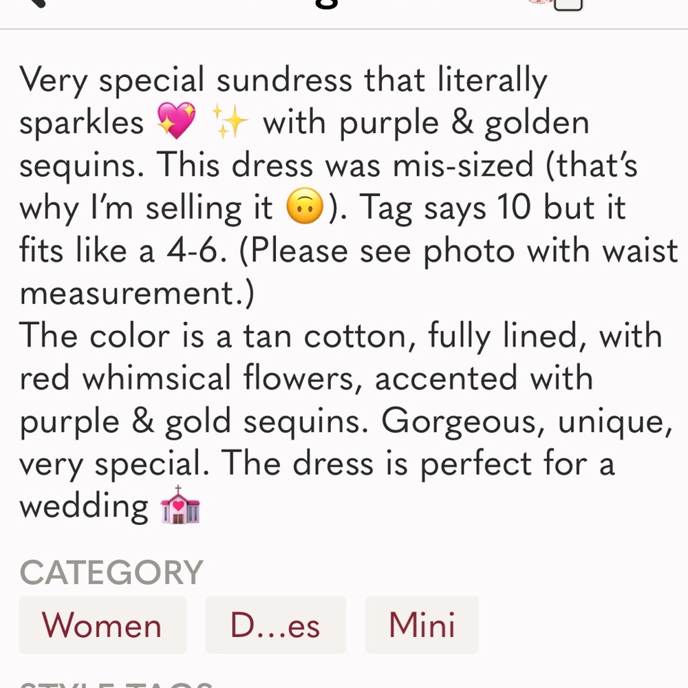 ๐Alex Marie๐๐Very cute summer dress ๐ nice details and sparkly colors๐๐ - Picture 6 of 12